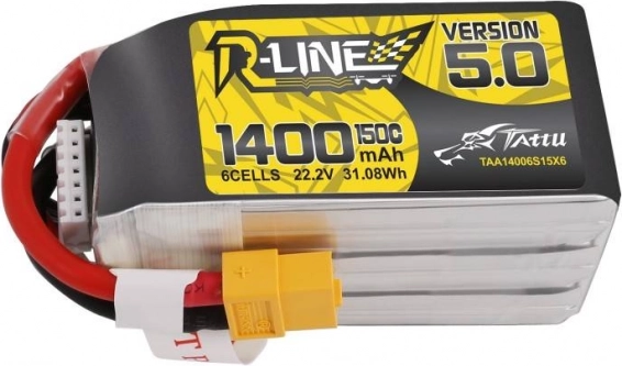 Tattu R-Line različica 5.0 LiPo baterija 1400 mAh 22,2 V 150C 6S XT60