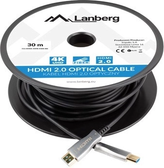 Optični HDMI 2.0 kabel LANBERG 30 m (4K, HDR, ARC)