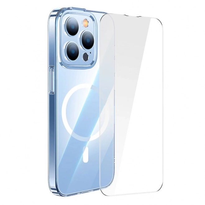 Magnetna prozorna torbica Baseus Crystal in kaljeno steklo za iPhone 14 Pro Max