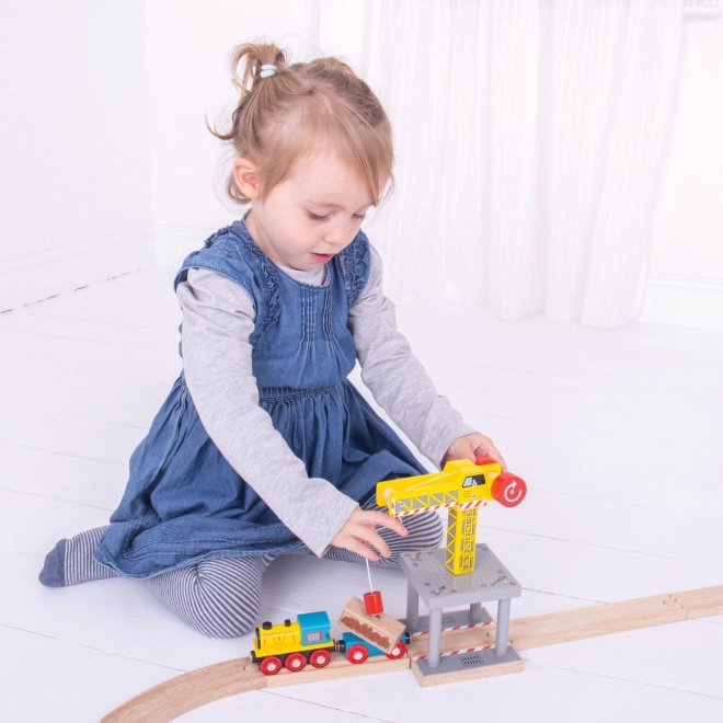 Bigjigs Rail Veliki žerjav Rumeni