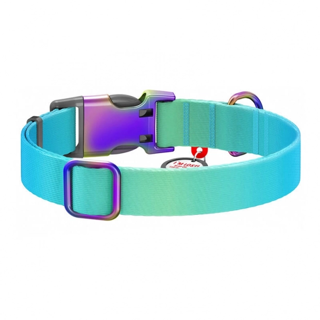 Najlonski ovratnik z QR kodo za pse Waudog gradient, moder, velikost L