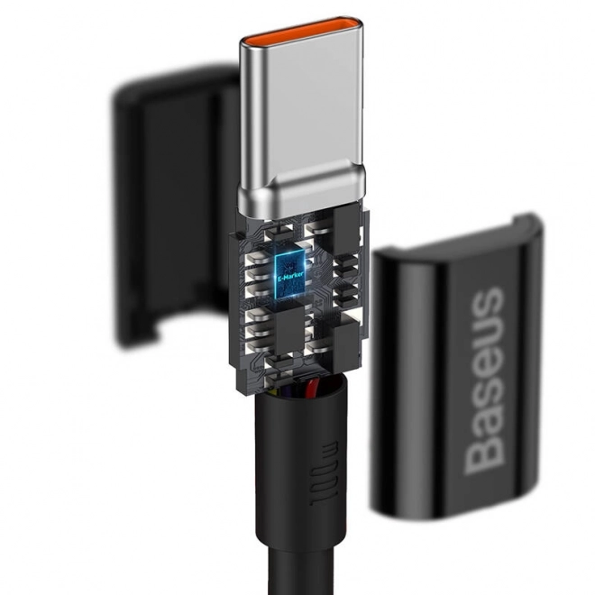 Kabel Baseus iz serije Superior, USB-C na USB-C, 100W, 2m (črn)