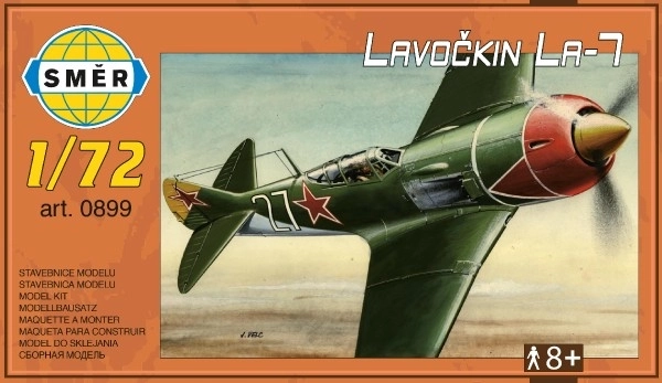 Model Lavotkin La-7 1:72 13,6x11,9cm v škatli velikosti 25x14,5cm