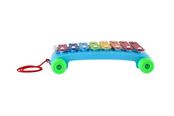 Xilofon plast/kovač 24cm s paličkami 2 barvi v vrečki 19x31x6cm