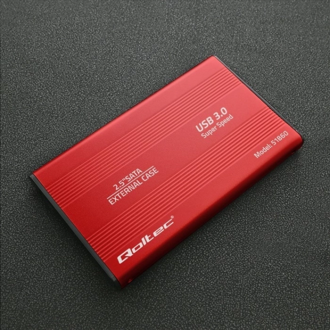 Zunanji etui za 2.5" diske HDD/SSD SATA3, USB 3.0, rdeč