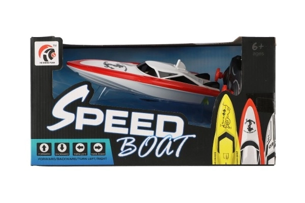 Motorni čoln/ladja za vodo RC plast 19cm na baterije+polnilni paket+USB 2,4Ghz v škatli 26x13x15cm