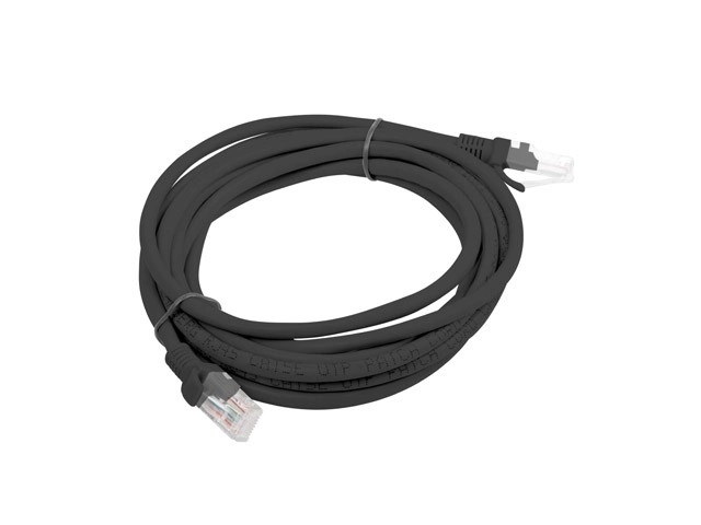 Patchcord kategorije 6 črn 3m Fluke Passed Lanberg