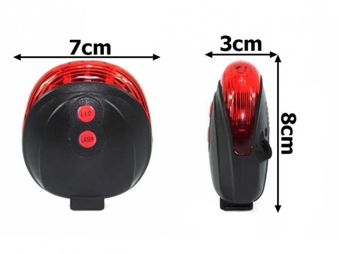 Zadnja luč za kolo z LED in laserjem