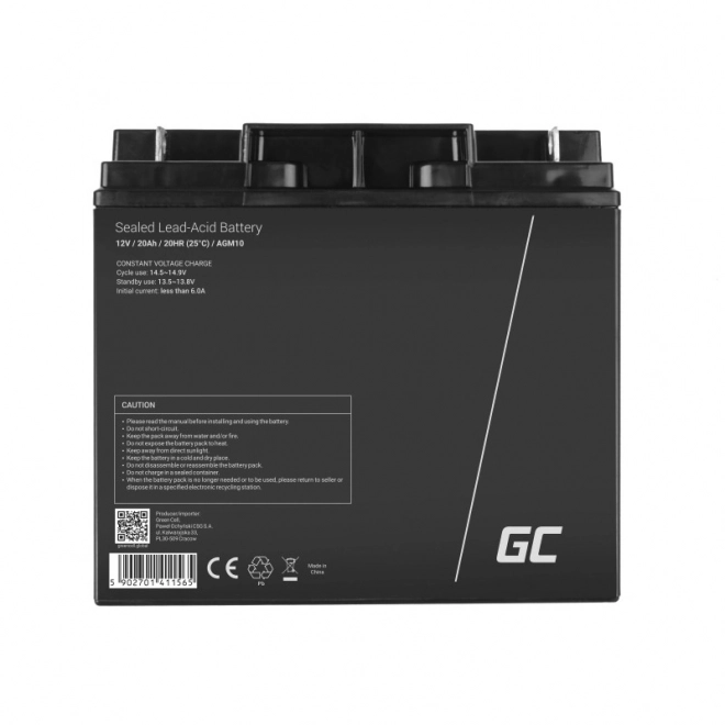 Polnilna baterija AGM VRLA Green Cell AGM10 12V 20Ah (za kosilnice, čolne, motorje, vozičke)