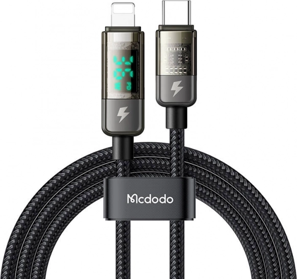 Mcdodo kabel USB‑C v Lightning z avtomatskim izklopom, 36 W, 1,2 m, črn