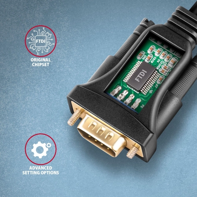 USB 2.0 adapter na RS-232 z zaporednim priključkom, 1,5m kabel, FTDI čip