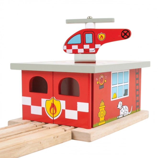 Bigjigs železniško depo gasilska postaja