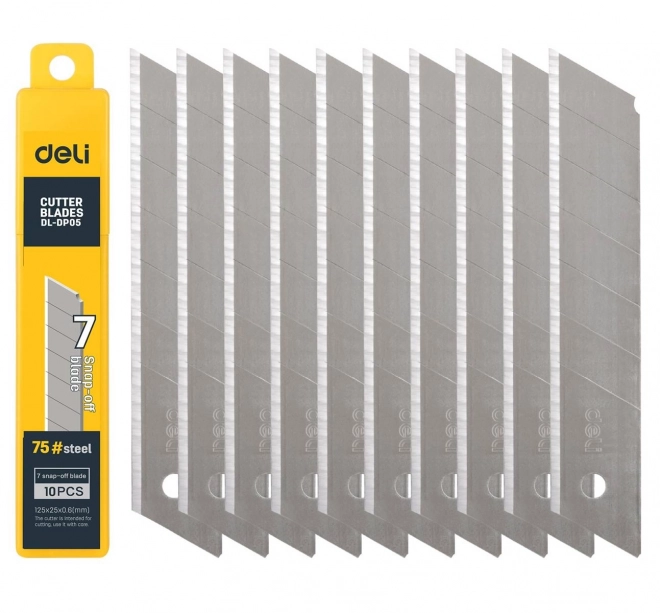 Nož 25 mm 10 ks nože glava Deli Tools EDL-DP05 (srebrna)
