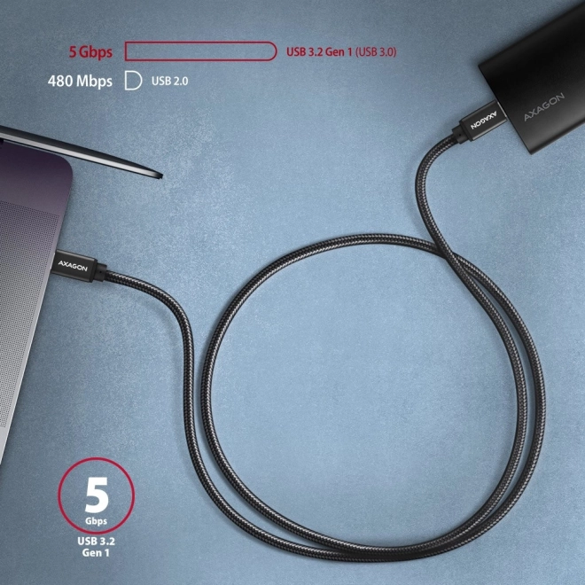 Kabel USB-C na USB-C 3m, Power Delivery 60W, upogljiv pleteni