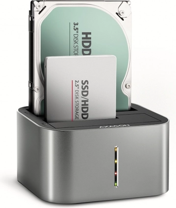 USB-C priklopna postaja 5 Gb/s za 2× SATA 2,5"/3,5" SSD/HDD s funkcijo kloniranja