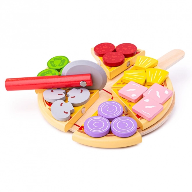 Bigjigs Toys Lesena pizza za rezanje