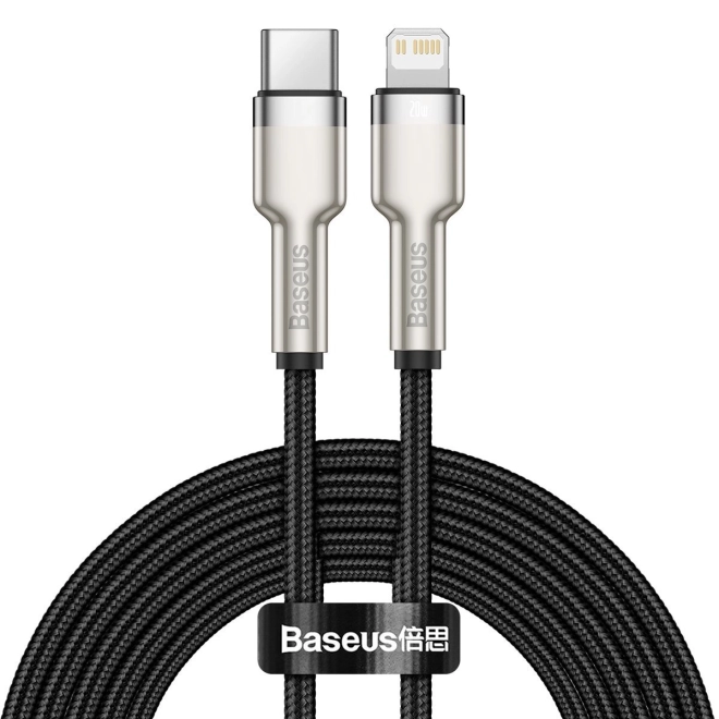Baseus USB-C na Lightning kabel Cafule 20W, 2m črn