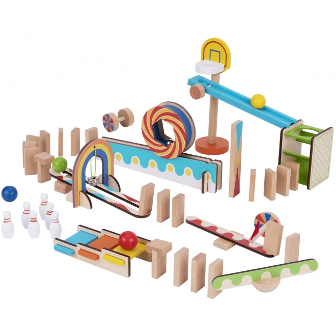 Lesene gradbene kocke domino 2F domino sestavljanka Tooky Toy