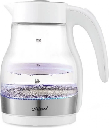 Stekleni grelnik vode Maestro 1,7 l 2200 W bel