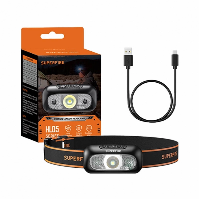 Naglavna svetilka Superfire HL05-D, 110 lm, USB