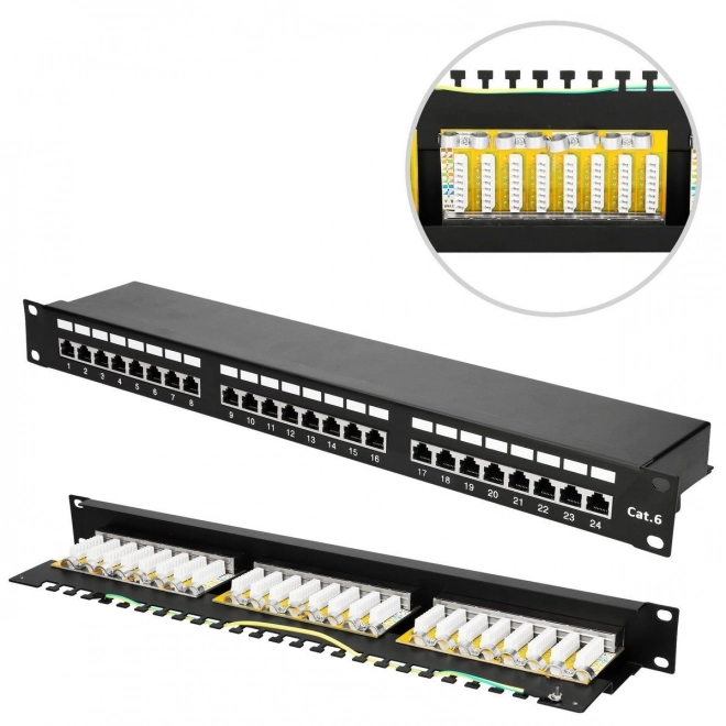 Patch panel 24 portov Cat.6 STP