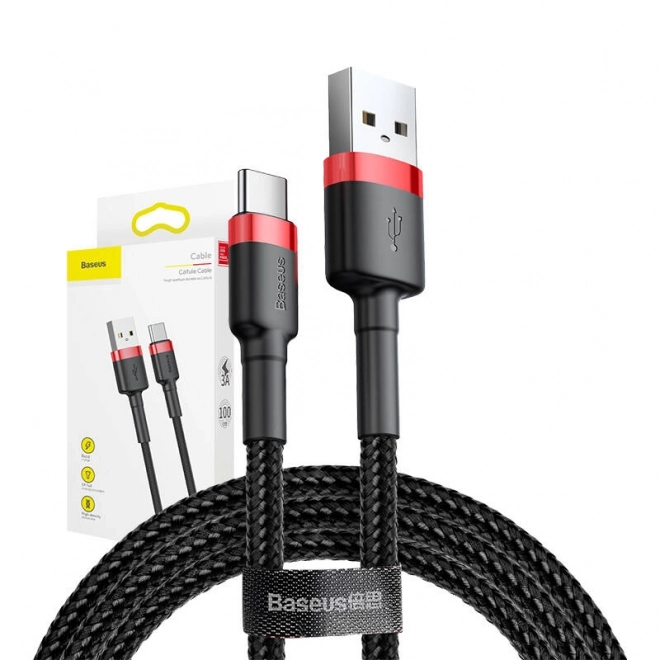 USB-C kabel Baseus Cafule 3A 1m rdeče-črn