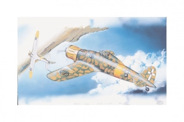 Model Macchi M.C. 200 Saetta 16,1x21,2cm v škatli 31x13,5x3,5cm