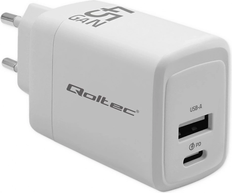 Polnilec Qoltec 45W GaN bel