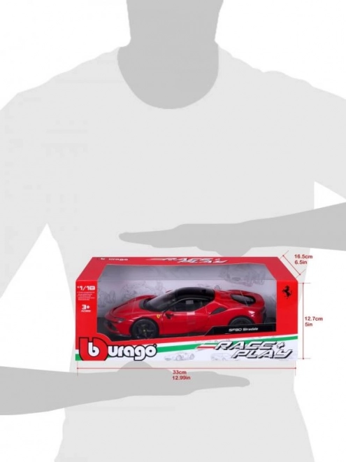 Kovinski model Ferrari SF90 Stradale rdeč 1:18