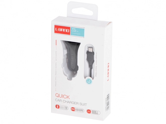 Polnilec za avto L-BRNO Dual USB + mikro