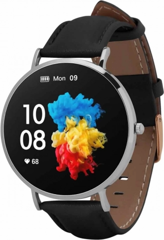 GARETT Verona ženske pametne ure srebrno‑črne z AMOLED