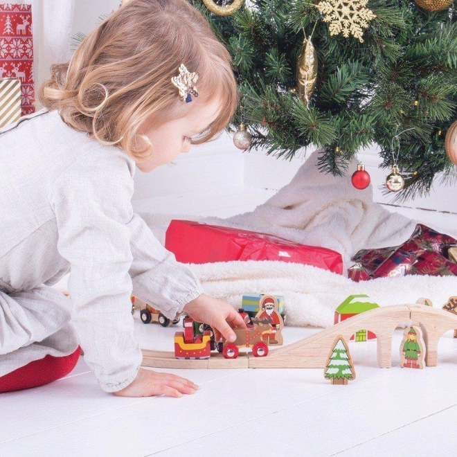 Bigjigs Rail Božičkova sprega + tirnica