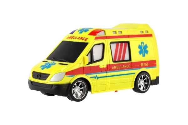 Avto RC reševalno vozilo plast 20cm na daljinsko upravljanje 27MHz na baterije s svetlobo v škatli 28x13x11cm