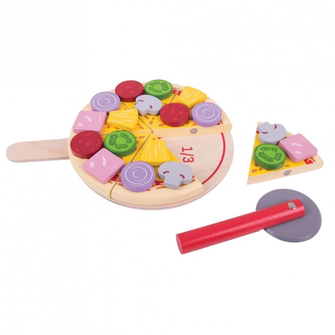 Bigjigs Toys Lesena pizza za rezanje