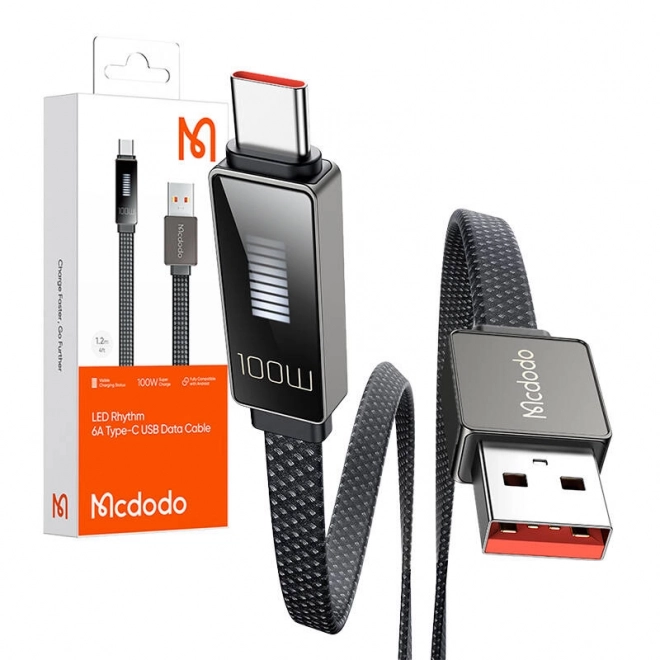 Kabel Mcdodo CA-4980 USB na USB-C z zaslonom 1,2 m (črna)