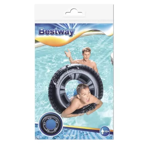 Bestway napihljiv plavalni obroč z motivom pnevmatike