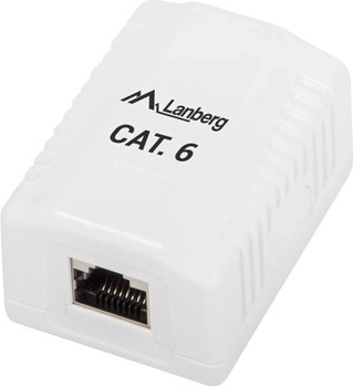 Bel zasenčen stenski priključek RJ45 Kat.6
