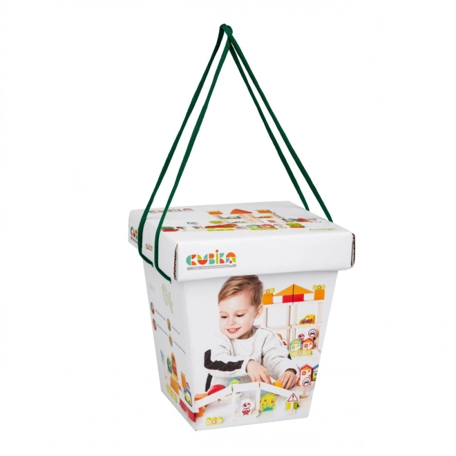 CUBIKA 13913 Promet v mestu - lesena gradbena igrača 55 delov