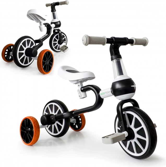 Poganjalec in kolo 4v1 črno ECOTOYS