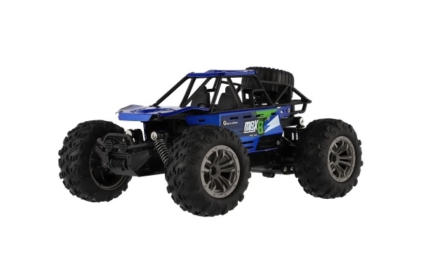 Auto RC buggy terenski modri 22cm plast 2,4GHz na baterije + polnilni paket v škatli 32x16x18cm