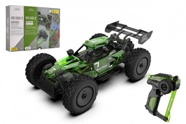 Avto RC buggy plast 22 cm komplet 24MHz na baterije zelene v škatli 34x25x7cm