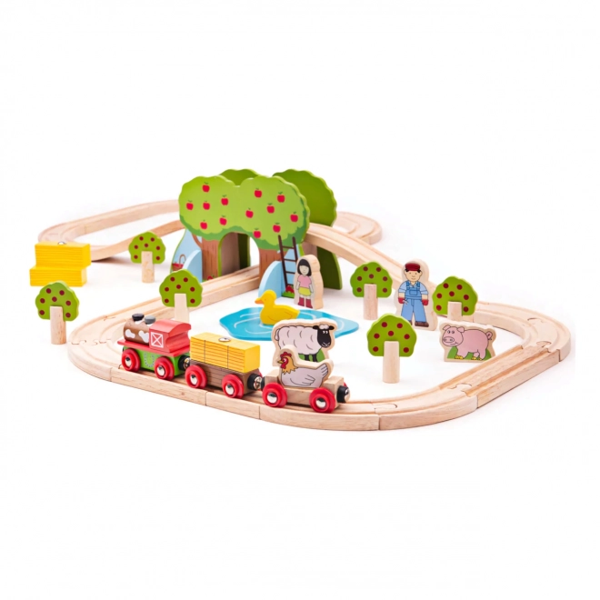 Bigjigs Rail Lesena železniška proga kmetija