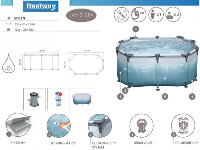 Bestway Ledena Kopel S Filtracijo 150x90 cm
