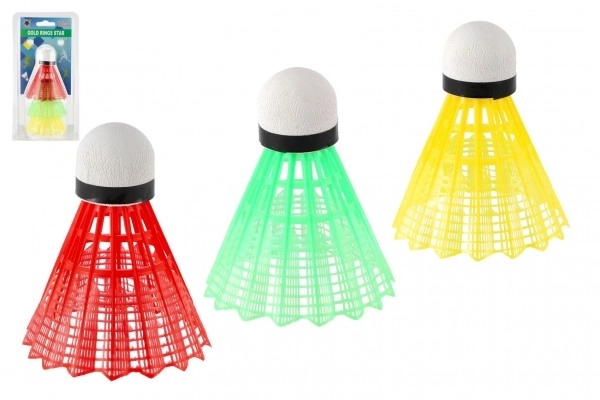 Žogice/Košarice za badminton barvne plast 3 kosi na kartici 11x21cm
