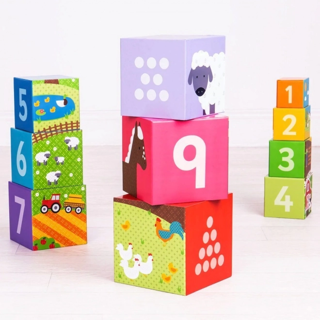 Bigjigs Toys Didaktične kocke farma