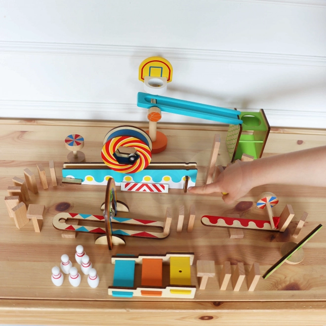 Lesene gradbene kocke domino 2F domino sestavljanka Tooky Toy