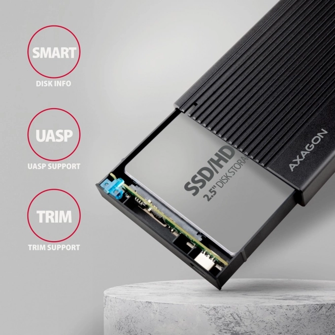 Aluminijasto ohišje za zunanje diske USB3.2 Gen 2 - SATA 6G 2.5" SSD/HDD