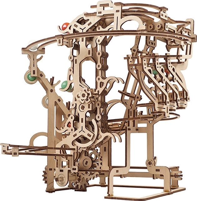 Ugears 3D lesene mehanske puzzle Kroglična steza verižna