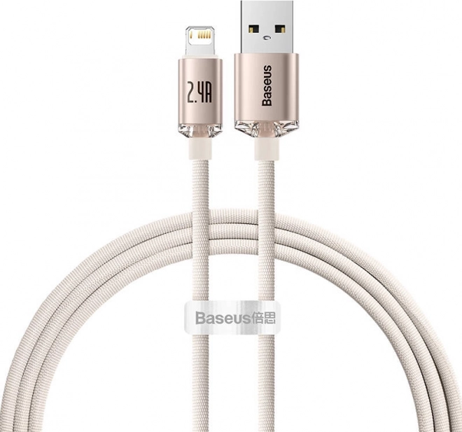 Polnilni kabel Baseus Crystal Shine 2.4A 1.2 m rožnat