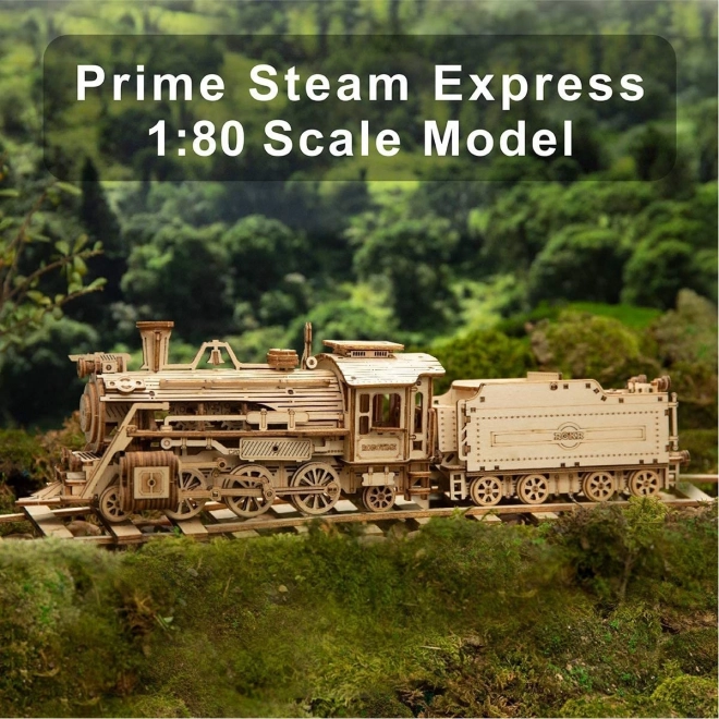 Lokomotiva - Parni Express - 3D lesena sestavljanka